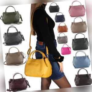 Leder Tasche Hand Schulter Umhänge Tasche Beutel Italy Hobo Bag Shopper A78 NEU