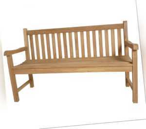KMH® 3er Teak Gartenbank Sitzbank Gartenmöbel Holzbank Teakbank Parkbank Bank
