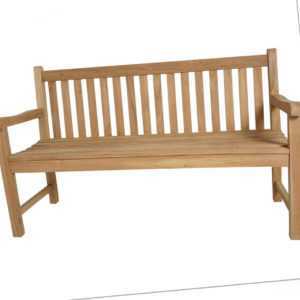 KMH® 3er Teak Gartenbank Sitzbank Gartenmöbel Holzbank Teakbank Parkbank Bank