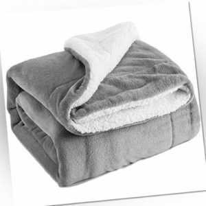 Bedsure Sherpa Decke Flauschige Kuscheldecke/Wohndecke, Sup(Grau,
