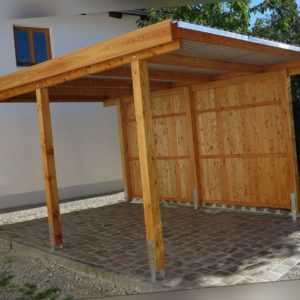 Carport 3x5 m Lärche inkl. Dach und Anker ca. 310x510 cm DIREKT VOM HERSTELLER!