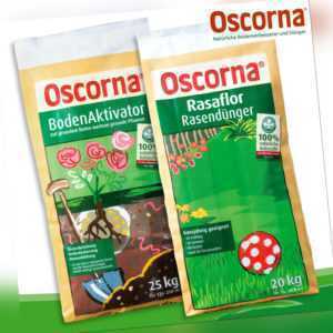 Oscorna® Set: BodenAktivator 25 kg + Rasaflor Rasendünger 20 kg