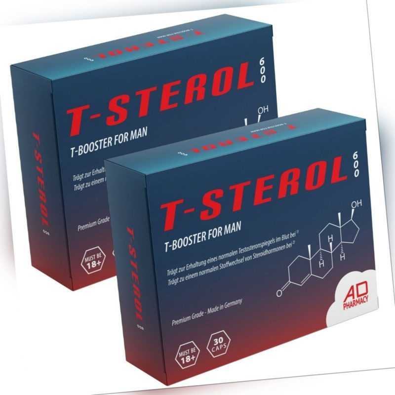 2x T-STEROL 600 - TESTOSTERON BOOSTER - ANABOL - MUSKELAUFBAU - POTENZ TESTO