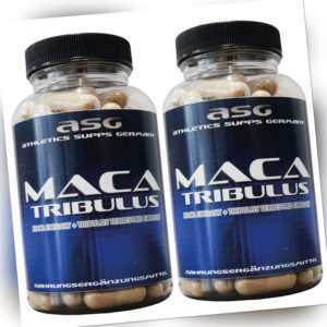 2 Dosen 180 ASG Tribulus 1100 Maca 1400 Testosteron Booster Kapseln