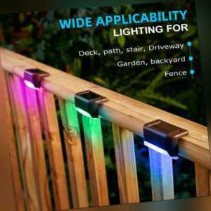 12er LED Solarleuchte Wandlampen Zaunleuchte Gartenleuchte Außen Stufenleuchten