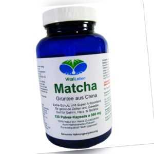 Matcha Grüntee aus China 120 Pulver Kapseln Ohne Zusatzstoffe Natur Pur. 25495