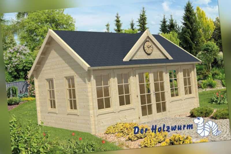 70mm Gartenhaus Clockhouse Trevor ISO ca. 550x400 cm Blockhütte Holz Ferienhaus