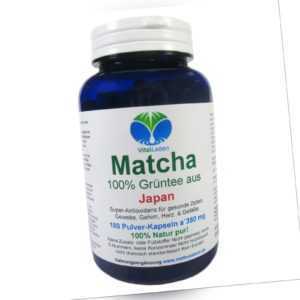 Matcha Grüntee aus Japan 180 Pulver Kapseln Ohne Zusatzstoffe Natur Pur. 25461