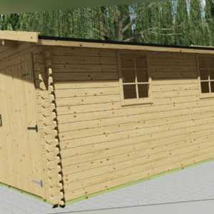 Holzgarage 28mm Garage Holz mit Holztor - 3.3x5.1M  Emmen EB28030