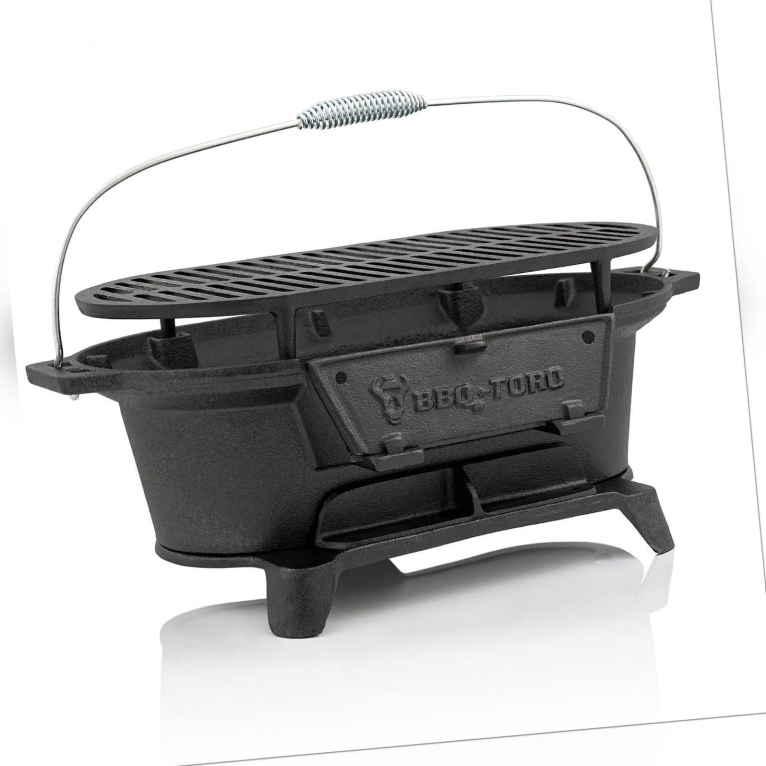 BBQ-Toro Gusseisen Grilltopf mit Grillrost Hibachi Style Holzkohle Campinggrill