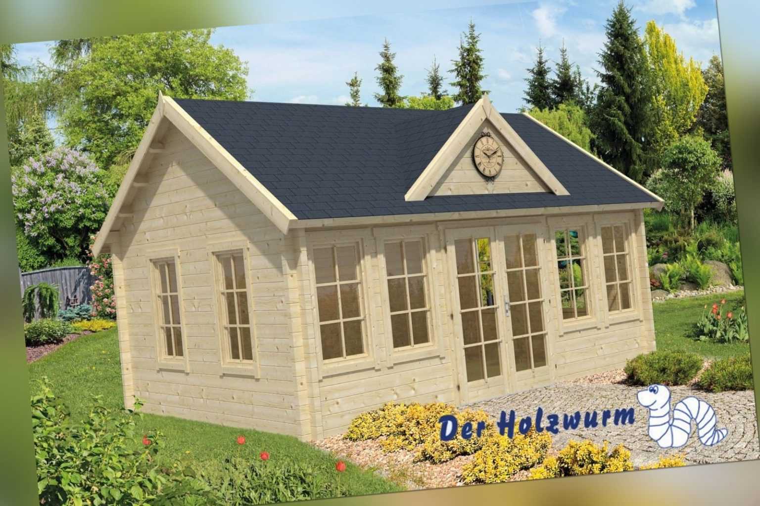 70 mm Gartenhaus ca. 550x400 cm Blockhütte Holzhaus Ferienhaus Gerätehaus Holz