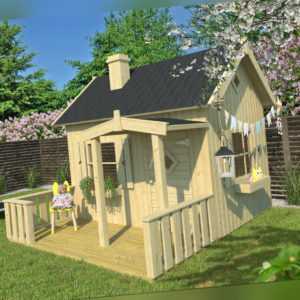 Kinderspielhaus + Terrasse Kinderhaus Holzhaus Spielhaus Gartenhaus Holz Otto