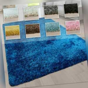 Hochflor Wohnzimmer Teppich Waschbar Shaggy Uni In Versch. Größen u. Farben