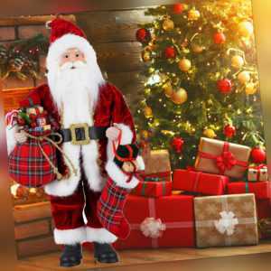 48cm Weihnachten Nikolaus Santa Claus Figur Weihnachtsmann Mitte Weihnachts Deko