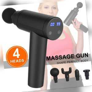 2020 Electric Massage Gun Massagepistole Muscle Massager Massagegerät 4 Köpfe DE