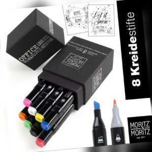 Moritz&Moritz Kreidestifte 8 Farben Kreidemarker Flüssigkreide Marker abwischbar