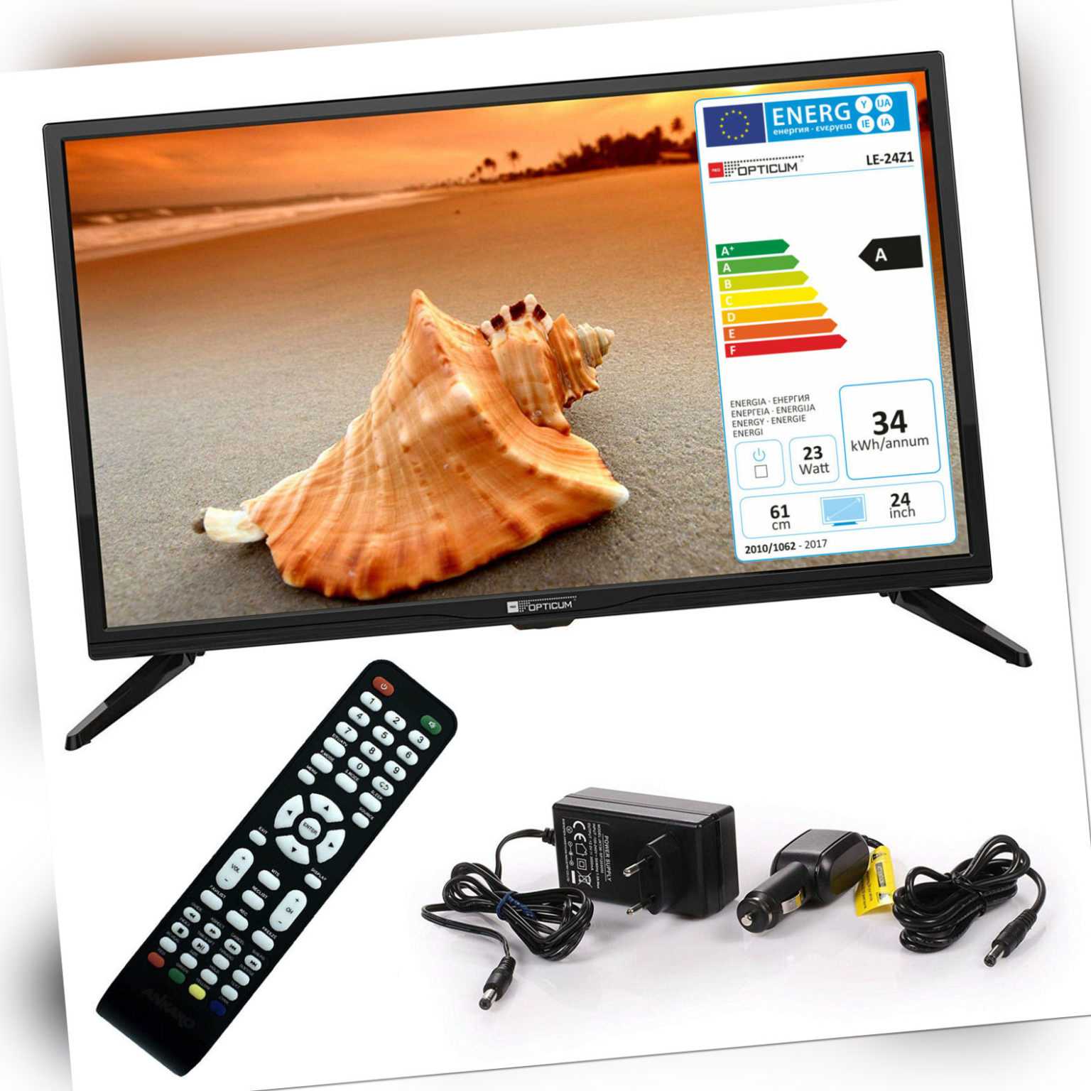 Wohnmobil Camping Fernseher LED TV 24 Zoll LCD DVB S S2 T2 C USB 12 V 230 Volt