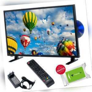 Camping TV Xoro HTC 2448 24 Zoll LED DVD Laufwerk USB PVR SAT DVB-T2 12V u 230V