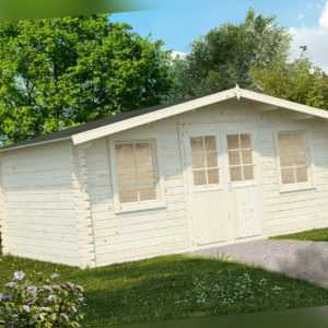 44 mm Gartenhaus 5x5m Palma G9 + Schindeln Gerätehaus Blockhaus Holzhaus Datsche