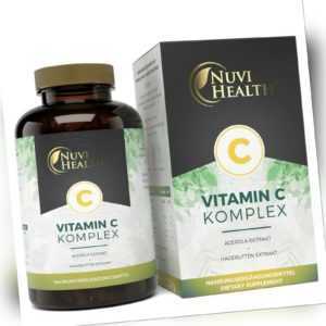 Vitamin C Komplex - 240 Kapseln (vegan) Acerola + Hagebutten-Extrakt Natürlich