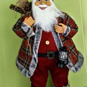 Weihnachtsmann Santa Claus Nikolaus Geschenke Laterne Christmas Deko-Figur H60cm