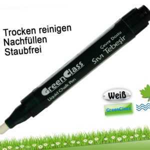 Flüssigkreide Stift WEISS Board Tafel Folie - Nachfüllbar - TROCKEN abwischbar