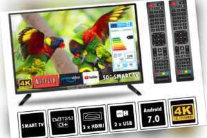 Elements Fernseher LED Android Smart TV 50" Zoll 4K UHD DVB-T2/S2 2x Remote