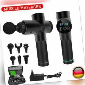 Profi Electric Massage Gun Massagepistole LCD Muscle Massagegerät mit 4/6 Köpfe