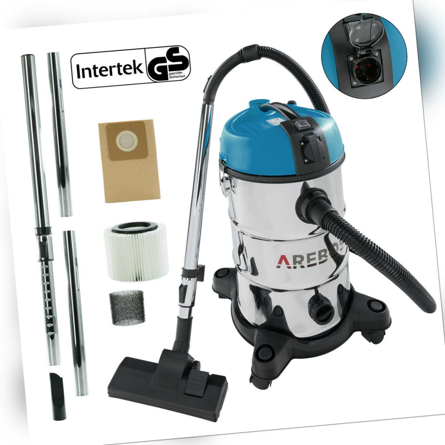 Arebos Industriestaubsauger Nass- & Trockensauger 2300W Staubsauger 30L Blau