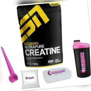 Creatin Kreatin Monohydrat 25,60€/kg ESN 500g ultrapure Pulver gratis Bonus