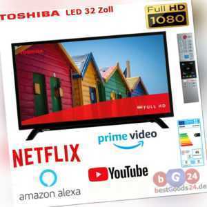 Toshiba LED 32 Zoll 80cm Fernseher Smart TV Full HD WLAN Alexa-NETFLIX DVB T2/C