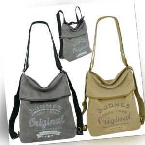 Damen Canvas Handtasche Rucksack Cityrucksack oder als Schultertasche tragbar