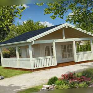 70 mm Gartenhaus Agneta 2 ISO Blockhaus 750x650 cm Ferienhaus Schuppen Holzhaus