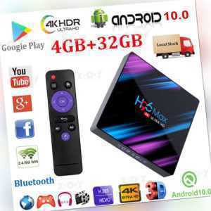 H96 MAX 4+32G Android 10.0 OS TV BOX 5G WiFi BT Quad Core HDMI USB3.0 UHD Films