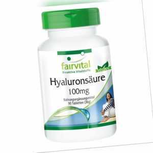 Hyaluronsäure 100 mg - 90 Tabletten für Haut, Gelenke u. mehr  VEGAN | fairvital