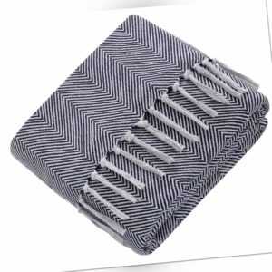 Tagesdecke Wohndecke Wendedecke Kuscheldecke Sofadecke Dunkelblau