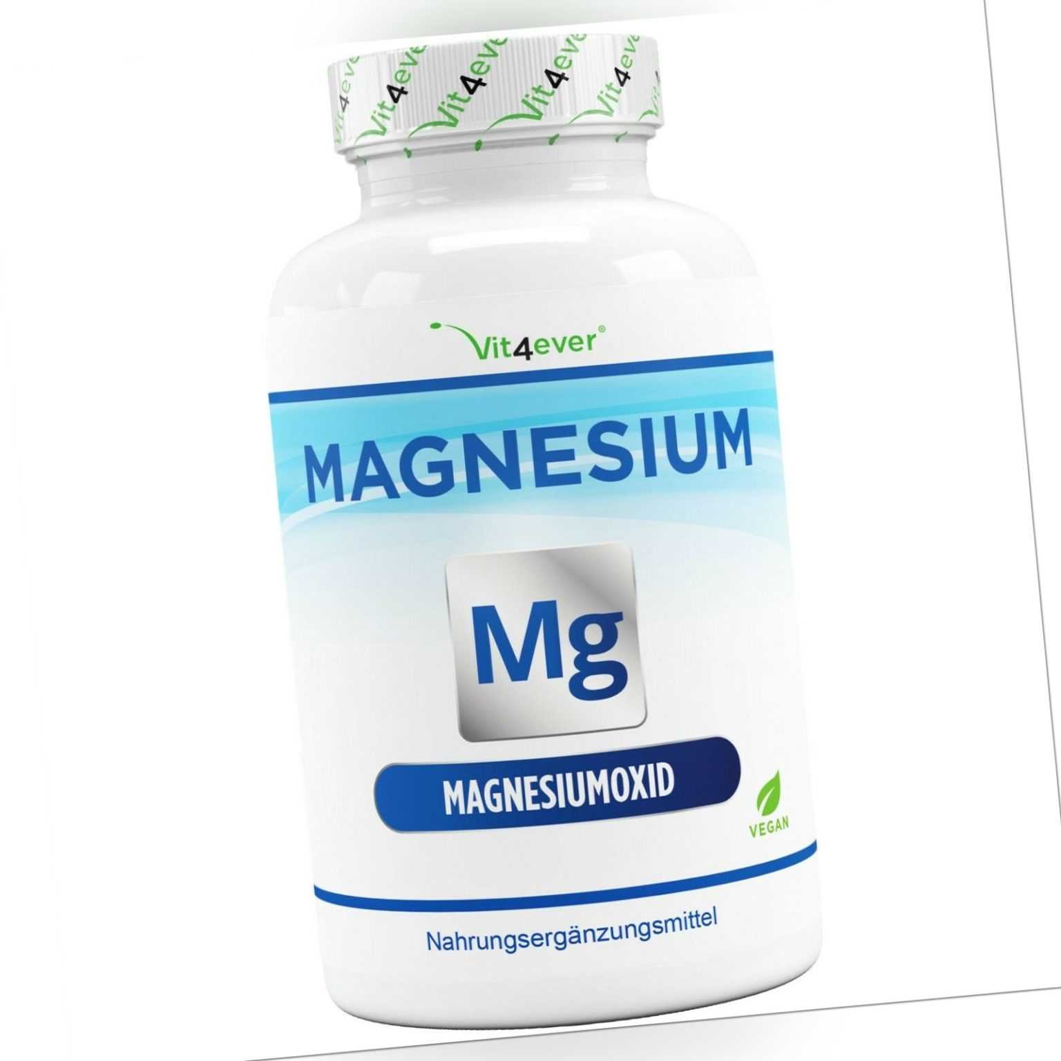 Magnesium MG 365 Kapseln 400mg Hochdosiert Knochen Zähne Vegan Vit4ever