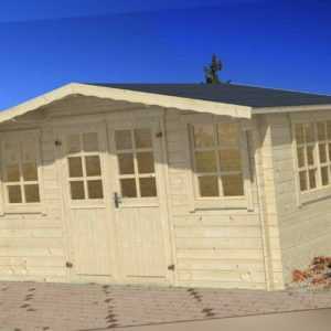 34 mm Gartenhaus Aktion TRUFRE 9 + Schindeln Gerätehaus 5x5 m Blockhaus Holzhaus