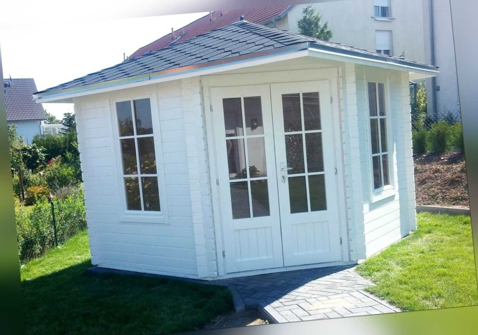 5 Eck Gartenhaus Blockhaus ohne Boden 3x3M Holz Pavillon 28mm Leonie EB28029oF