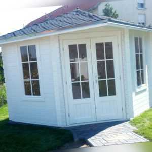 5 Eck Gartenhaus Blockhaus ohne Boden 3x3M Holz Pavillon 28mm Leonie EB28029oF