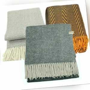 Zaloop Wolldecke 100% Reine Schurwolle in versch. Farben zickzack