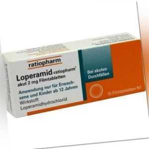 LOPERAMID ratiopharm akut 2 mg Tabletten 10 St PZN: 251