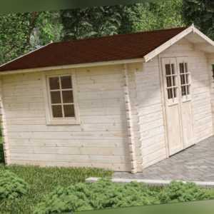 44 mm Gartenhaus ca. 400x300 cm + FUSSBODEN Gerätehaus Blockhaus Holzhaus Holz