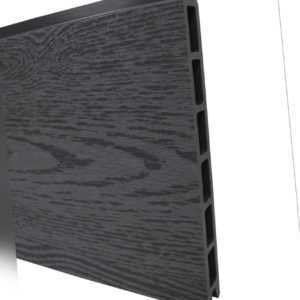 WPC Sichtschutz Zaun Steckzaun Paneel Brett Anthrazit System 183,6 x 21 x 2 cm