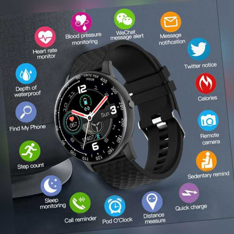 Smartwatch Sport Armband Pulsmesser Blutdruck Fitness Tracker IP68 Android IOS