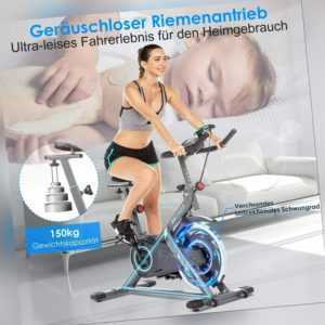 Profi Heimtrainer, Indoor Cycling bike Fitnessbike Hometrainer Ergometer mit LCD