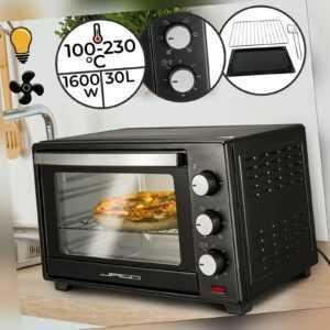 Minibackofen mit Umluft 30L 1600W Grill Rost Mini Ofen Toastofen Pizzaofen