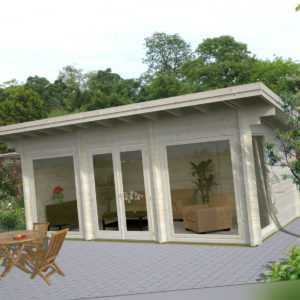 Gartenhaus Heidi 1 / Heidi ISO Blockhaus 640 x 360 cm Ferienhaus Holzhaus 70 mm