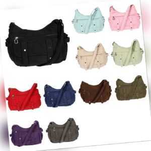 Damenhandtasche Tasche Schultertasche aus Canvas Shopper Cross over Bag NEU