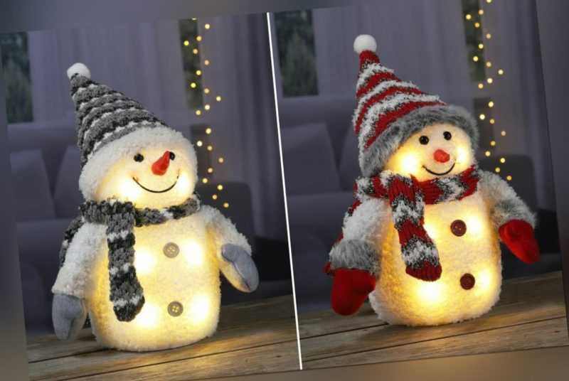 Dekofigur Schneemann LED Beleuchtung Licht Weihnachten Weihnachtsdeko Figur Deko
